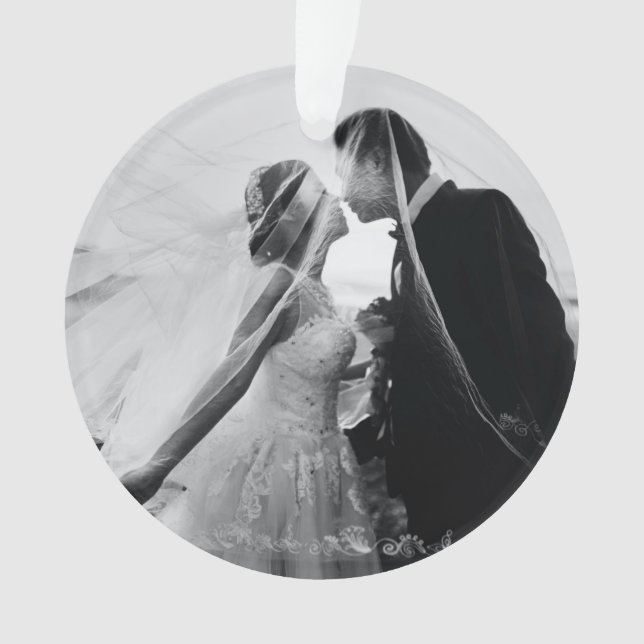Photo First Christmas Husband Wife Christmas Ornament (Front)