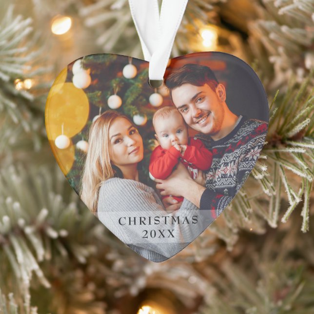 Photo First Christmas Snowflakes Ornament (Tree)