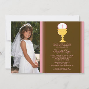 Photo First Communion Invitation Chalice