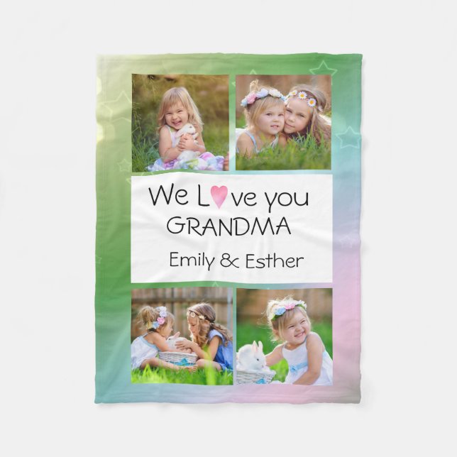 Photo Fleece Blanket for Grandma (Front)