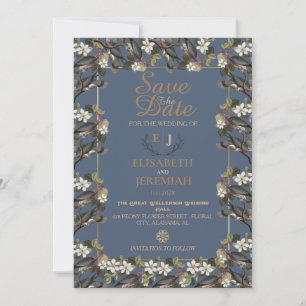 Photo Floral Chic Wedding Save the Date Invitation