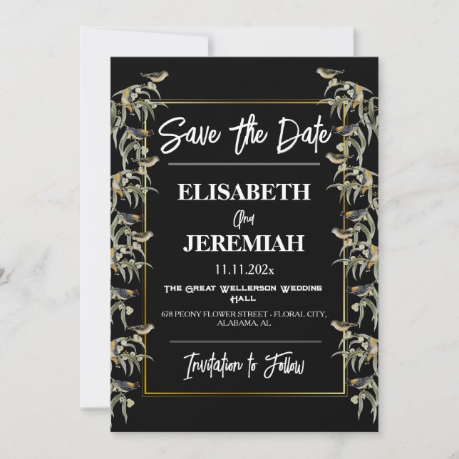 Photo Floral Classic Wedding Save the Date  Invitation (Front)