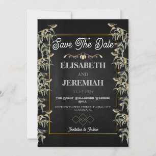 Photo Floral Classic Wedding Save the Date  Invitation