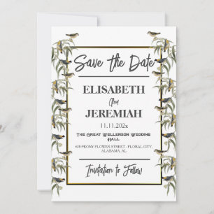 Photo Floral Classic Wedding Save the Date Invitation
