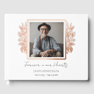 Photo Floral Frame Memorial Remembrance Guest Book