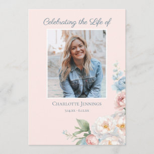 Photo Floral Funeral Memorial Order of Service Programme