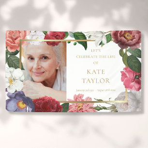 Photo Floral Funeral Memorial Service Banner
