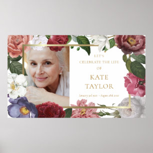 Photo Floral Funeral Memorial Service SIgn