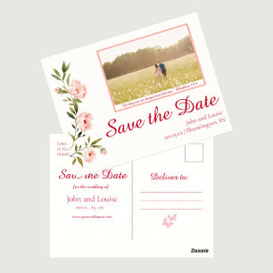 Photo Floral Save the Date Christian Wedding  Postcard