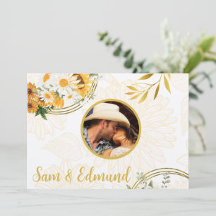 Photo Floral - Sunflowers & Daisies Thank You Card