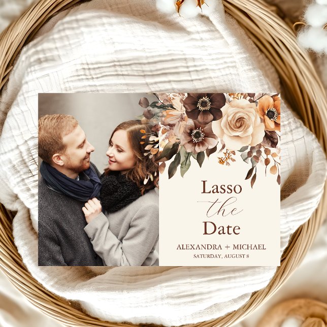 Photo Floral Terracotta Wedding Save The Date (Creator Uploaded)