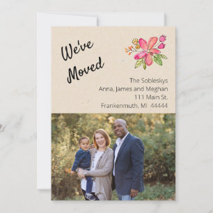Photo Floral We Have Moved  Invitation