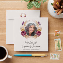 Photo & Floral Wreath Scatter Seeds in Memory