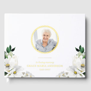 Photo Florals Memorial Guest Book
