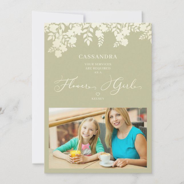 Photo Flower Girl Proposal Floral Frame (Front)