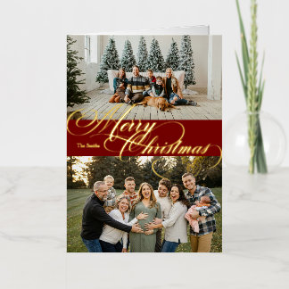 Photo Folded Foil Holiday Card