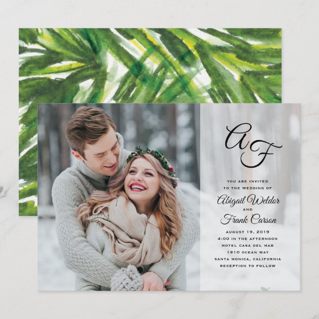 Photo Foliage Overlay Invitation (Front/Back)
