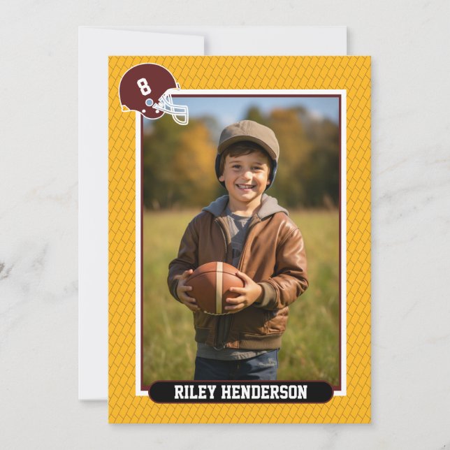 Photo Football Party Birthday Invitation (Front)
