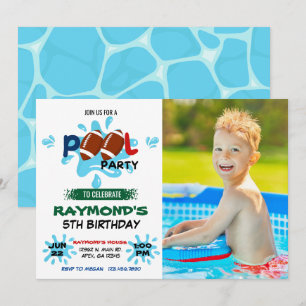 Photo Football Pool Party  Invitation