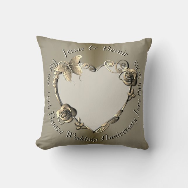 Photo for 8th,19th Wedding Anniversary Rose Heart Cushion (Front)