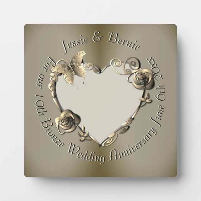 Photo for 8th,19th Wedding Anniversary Rose Heart  Plaque (Front)