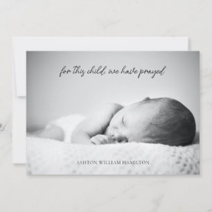 Photo For This Child We Have Prayed Shower Thank You Card