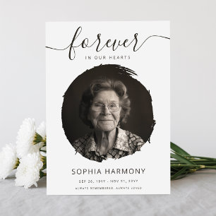 Photo Forever in Our Hearts Funeral Thank You Card