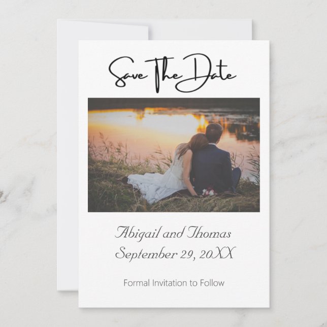 Photo Formal Elegant Modern Trendy Chic Save The Date (Front)