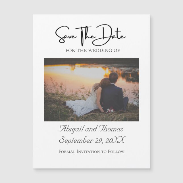 Photo Formal Elegant Modern Trendy  Save The Date  (Front)