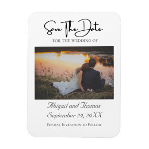 Photo Formal Elegant Modern Trendy Save The Date Magnet