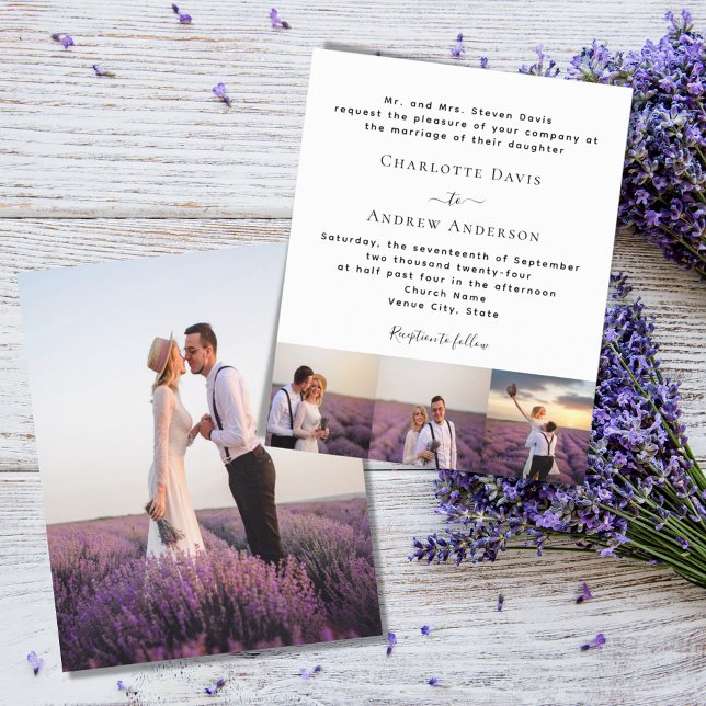 Photo formal simple budget wedding invitation (Creator Uploaded)