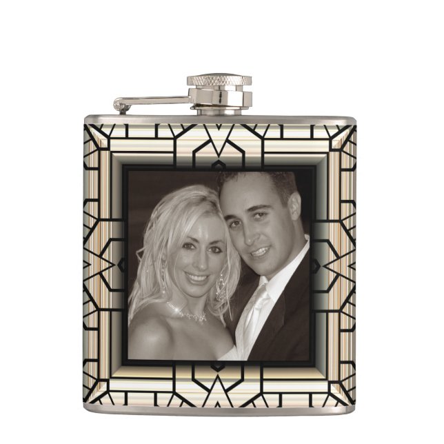 Photo Frame 10 Wrapped Flask (Front)