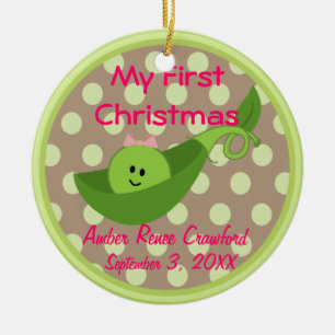 Photo Frame Baby Girl's 1st Christmas Ornament