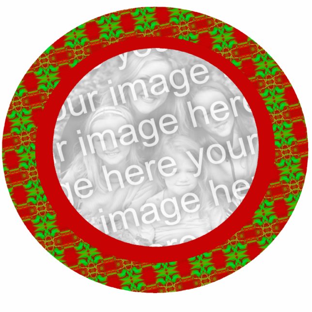 Photo Frame Christmas Ornament - Customised Photo Sculpture Decoration (Front)