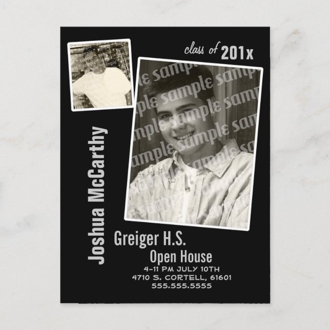 Photo Frame Grad Announcement Postcard (Front)