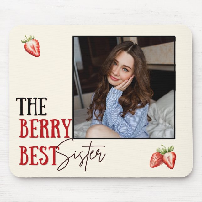 Photo Frame Sister Strawberry Theme Mouse Mat (Front)