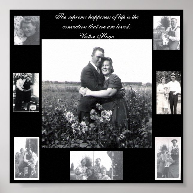 Photo Frame with Centre Photo | Love Quote Poster (Front)
