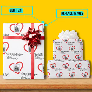 Photo Frame with Heart Wrapping Paper