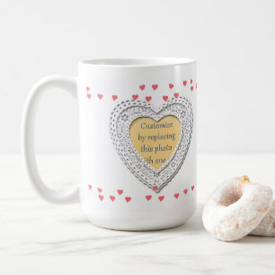 Photo Frame With Little Hearts Coffee Mug