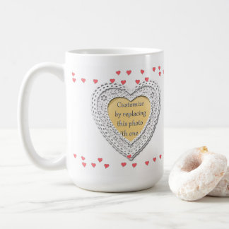 Photo Frame With Little Hearts Coffee Mug