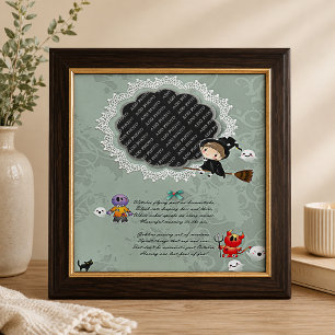 Photo Frame with Witch, Monsters, Ghost, Cat Tile