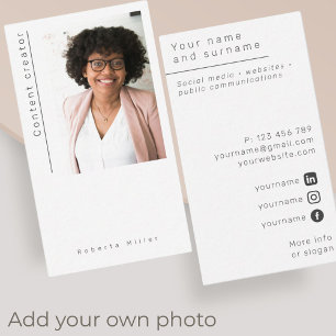 Photo freelance content creator  Business Card