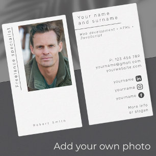 Photo freelance independant simple Business Card