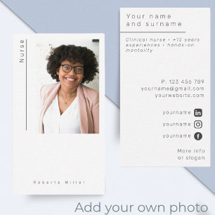 Photo freelance nurse nursing Business Card