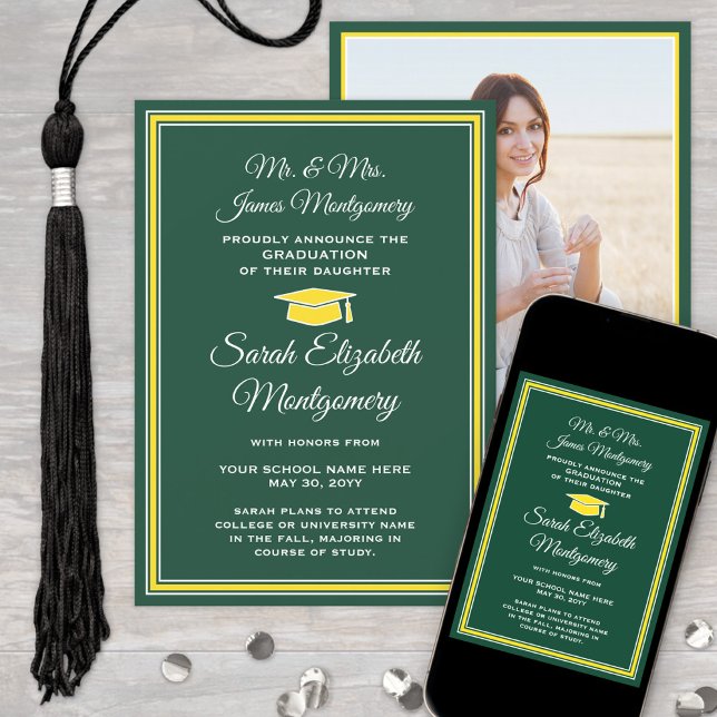 Photo From Parents Green & Gold Formal Graduation Announcement (Creator Uploaded)