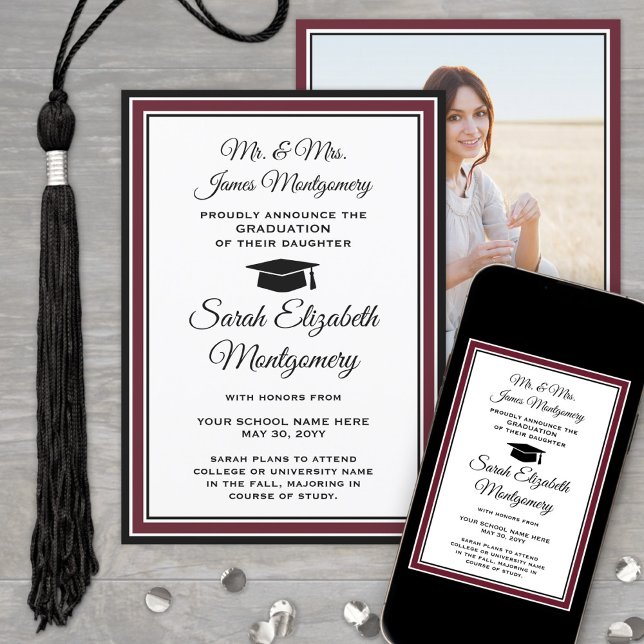 Photo From Parents Maroon and White Graduation Announcement (Creator Uploaded)