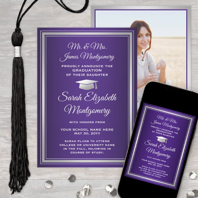 Photo From Parents Purple and White Graduation Announcement (Creator Uploaded)
