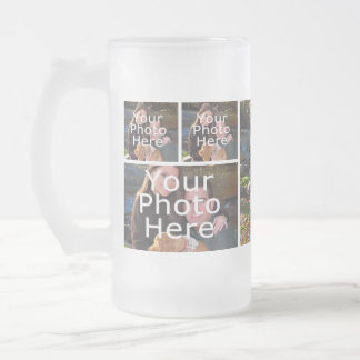 Photo Frosty Glass Mugs - personalised Collage Mug