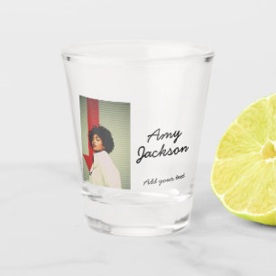 Photo full name date simple minimal girl woman shot glass