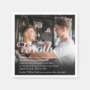 Photo Fun Cool Best Brother Ever Definition Napkin
